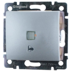   Legrand Valena egypólusú nyomó csengőjellel jelzőfénnyel alumínium - 770115