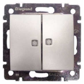   Legrand Valena csillárkapcsoló jelzőfénnyel alumínium - 770128