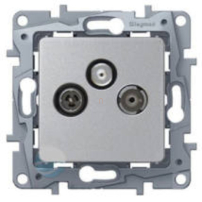   Legrand Valena TV-RD-SAT aljzat átmenő 14 dB, alumínium - 770137