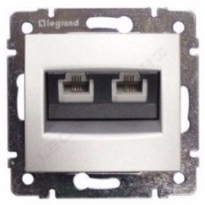   Legrand Valena Valena telefoncsatlakozó 2xRJ11 alumínium - 770139
