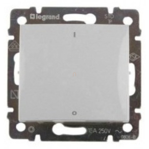   Legrand Valena kétpólusú kapcsoló 16A, alumínium - 770204