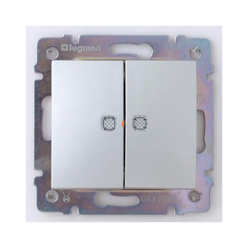 Legrand Valena 106+6 kettős váltókapcsoló jelzőfénnyel alumínium (770212)