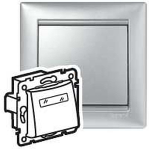   Legrand Valena egypólusú nyomó címketartóval, jelzőfénnyel, 12V, alumínium - 770217