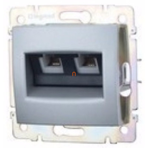   Legrand Valena 2xRJ45 LCS2 Cat6 FTP aljzat, alumínium - 770233