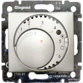   Legrand Valena szobatermosztát padlófűtéshez, alumínium - 770291