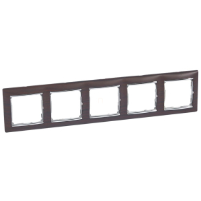   Legrand Valena wenge dekor / ezüst, 5-ös vízszintes keret - 770375