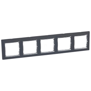   Legrand Valena fekete / ezüst, 5-ös vízszintes keret - 770395