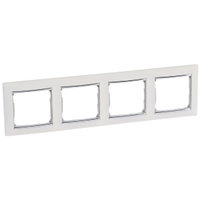   Legrand Valena fehér / ezüst, 4-es vízszintes keret - 770494