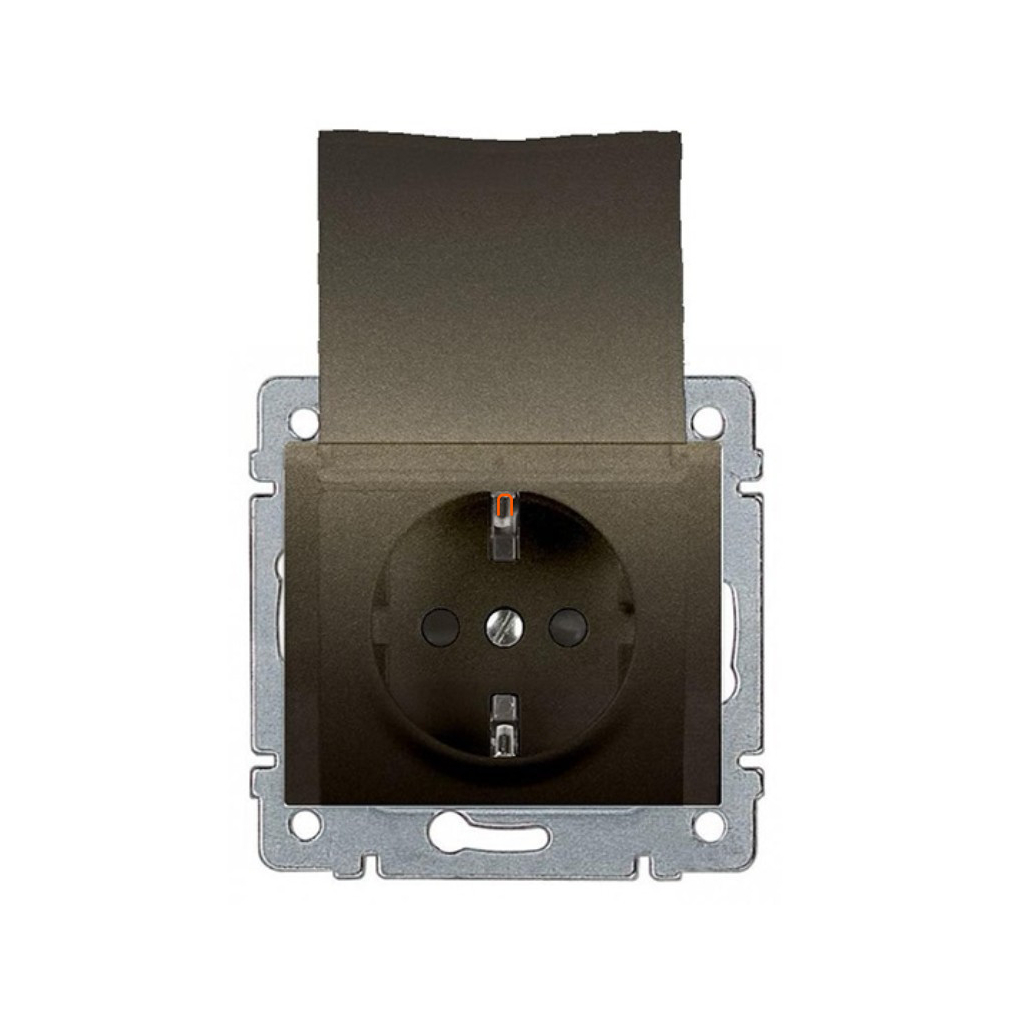 Legrand Galea 2P+F aljzat (GYV) biztonsági zsalus, csapófedéllel, mélybronz 771264