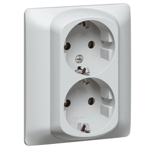   Legrand Galea Life 2x2P+F aljzat biztonsági zsaluval, csavaros, alumínium - 771331