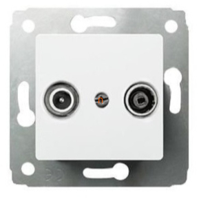   Legrand Cariva 773634 fehér TV-RD aljzat, 14dB, átmenő keret nélkül - 773634