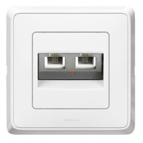   Legrand Cariva fehér 2xRJ11 telefon csatlakozóaljzat keret nélkül - 773639