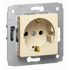   Legrand Cariva bézs 2P+F csatlakozóaljzat gyermekvédelemmel (keret nélkül) - 773721
