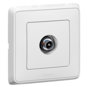   Legrand Cariva 773878 fehér TV aljzat, 1, 5dB végzáró, csillagpontos kerettel - 773878