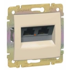   Legrand Valena 2xRJ45 LCS2 Cat5e UTP aljzat körömmel, elefáncsont - 774131