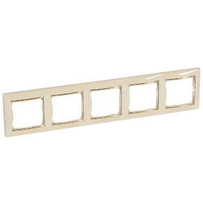   Legrand Valena 5-ös vízszintes keret, elefántcsont, arany - 774155