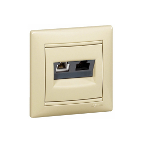   Legrand Valena RJ11+RJ45 Cat5e UTP kombinált aljzat, elefántcsont - 774180