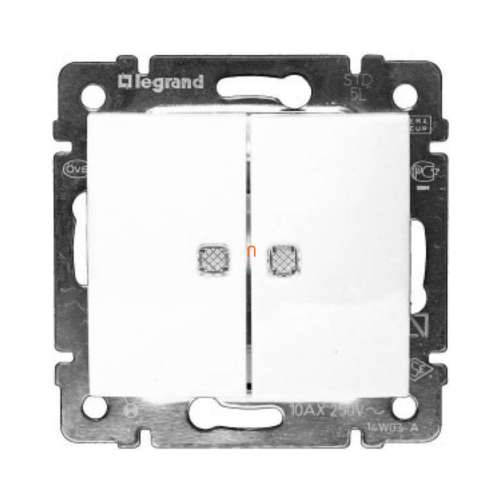 Legrand Valena 106+6 JF kettős váltókapcsoló jelzőfénnyel fehér (774212)