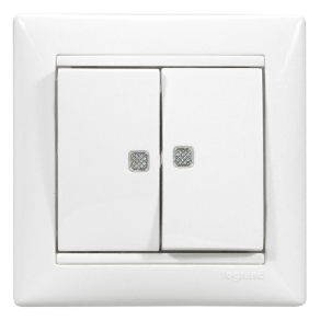   Legrand Valena csillárkapcsoló két ellenőrzőfénnyel, fehér - 774213