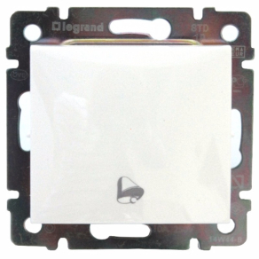   Legrand Valena egypólusú nyomó csengőjellel, 250V, fehér - 774216