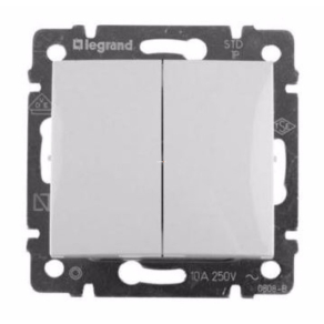   Legrand Valena kettős váltóérintkezős nyomó, fehér - 774218