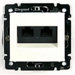   Legrand Valena 2xRJ45 LCS2 Cat6 UTP aljzat körömmel, fehér - 774247