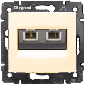   Legrand Valena telefon-csatlakozóaljzat 2xRJ11, elefántcsont - 774339