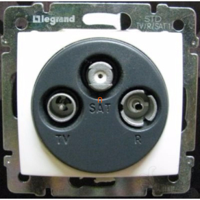   Legrand Valena TV-RD-SAT antenna-csatlakozóaljzat átmenő 14 dB, fehér - 774437