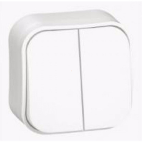   Legrand Forix IP20 falon kívüli kettős egypólusú kapcsoló, 10 AX-250 V~ fehér - 782402