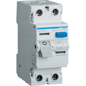 HAGER  Hibaáramrelé 2P, 25A, 30mA, A CD225J