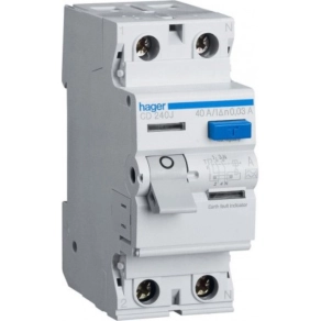 FI-relé 4P, 63A, 30mA, AC ,Hager, CD464J