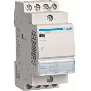   HAGER ESC426S  mágneskapcsoló,csendes, 4NY, 25A, 230V AC, moduláris