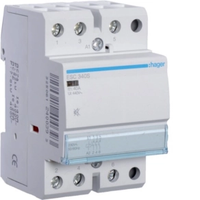   HAGER ESC340S Csendes mágneskapcsoló, 3Z, 40A, 230V AC, moduláris
