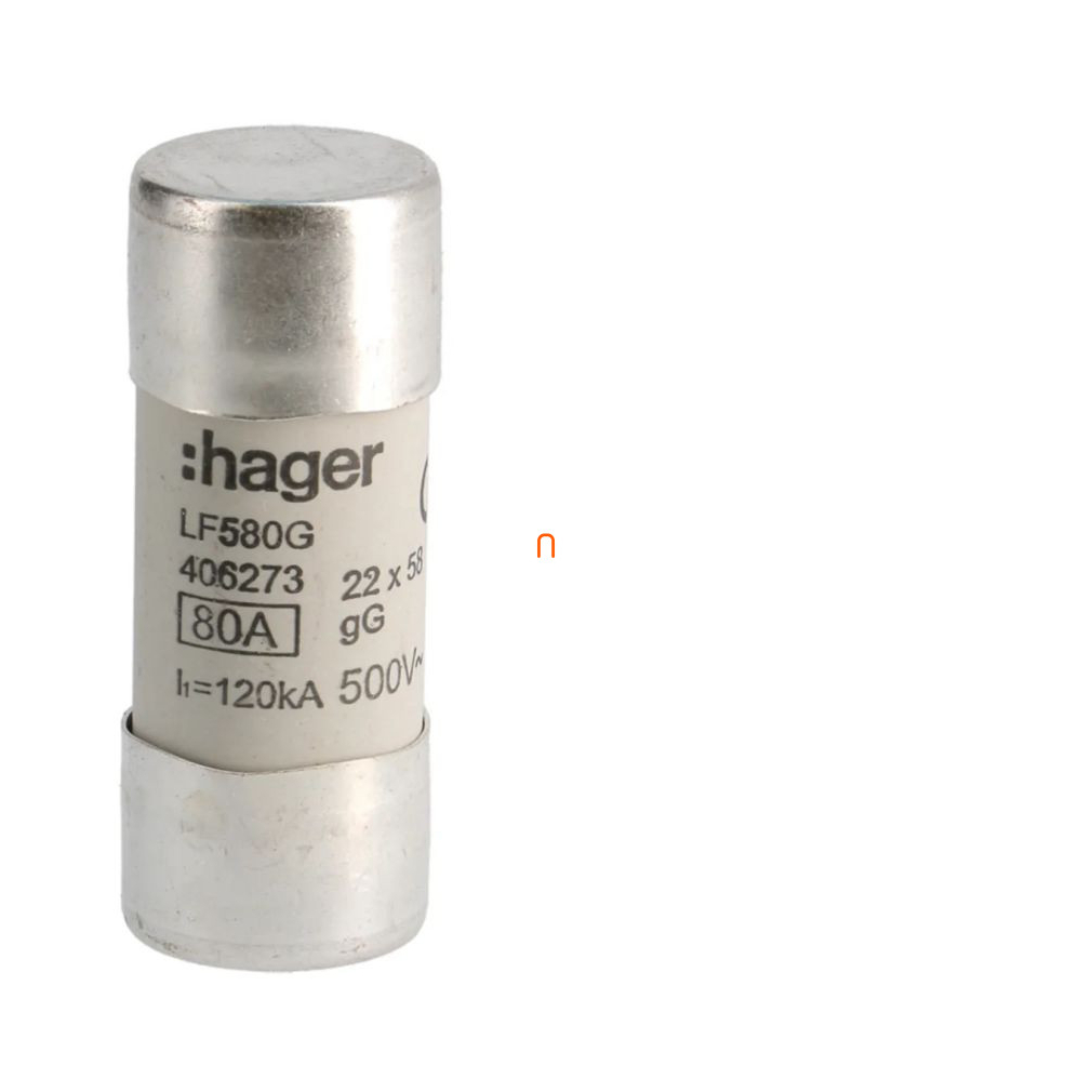 HAGER LF580G Hengeres olvadóbiztosítóbetét, 22x58 mm, gG, 80 A