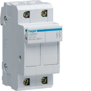   Hager Hengeres biztosítós szakaszolókapcsoló 10x38 2P 1000V DC L502PV