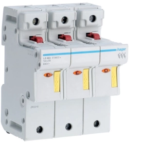   HAGER LS603 Biztosítós szakaszoló, L51, 3P, 14x51mm, 50A, 4,5M