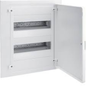   Kiselosztó süllyesztett 2soros, 24 modulos teli ajtóval IP40 PE/N sínnel HAGER Golf VF212PD