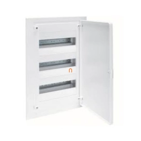   Kiselosztó süllyesztett 3soros, 36 modulos teli ajtóval IP40 PE/N sínnel HAGER Golf VF312PD