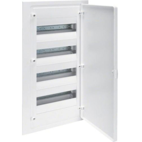   Kiselosztó süllyesztett 4soros, 48 modulos teli ajtóval IP40 PE/N sínnel HAGER Golf VF412PD