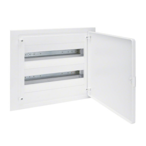   Kiselosztó süllyesztett 2soros, 36 modulos teli ajtóval IP40 PE/N sínnel HAGER Golf VF218PD