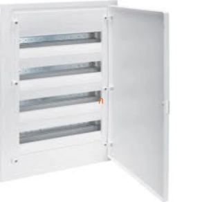   Kiselosztó süllyesztett 4soros, 72 modulos teli ajtóval IP40 PE/N sínnel HAGER Golf VF418PD