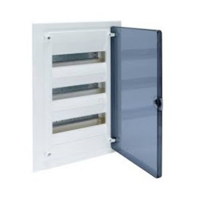   Kiselosztó süllyesztett 3soros, 36 modulos átlátszó ajtóval IP40 PE/N sínnel HAGER Golf VF312TD