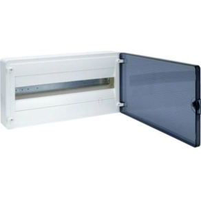   Kiselosztó falonkívüli 1soros, 22 modulos átlátszó ajtóval IP40 PE/N sínnel HAGER Golf VS122TD