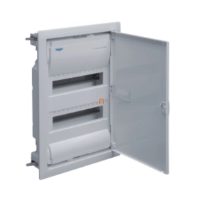   Kiselosztó falonkívüli 2soros, 24 modulos teli ajtóval IP40 PE/N sínnel HAGER Golf VS212PD