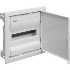   Kiselosztó süllyesztett 1soros, 12 modulos teli ajtóval IP30 PE/N sínnel HAGER Volta VU12NE