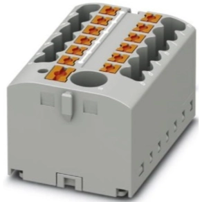   Elosztóblokk PTFIX  6/12X2,5-G GY, 0,5-10mm2, 41/24 A 690 V ragasztható,  rugós csatlakozás, 3273482