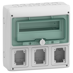   Schneider Electric Mureva Enclosure - 13180 -(Kaedra) Kiselosztó, átlátszó ajtó, 1x12 modul+3 nyílás