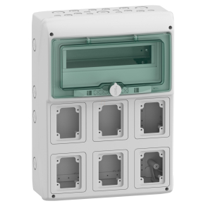   Schneider Electric Mureva Enclosure - 13181 - (Kaedra) Kiselosztó, átlátszó ajtó, 1x12 modul+6 nyílás