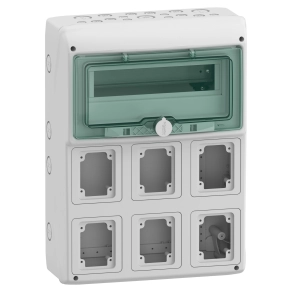 Schneider Electric Mureva Enclosure - 13181 - (Kaedra) Kiselosztó, átlátszó ajtó, 1x12 modul+6 nyílás