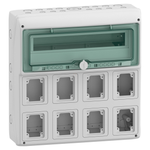   Schneider Electric Mureva Enclosure - 13182 -(Kaedra) Kiselosztó, átlátszó ajtó, 1x18 modul+8 nyílás